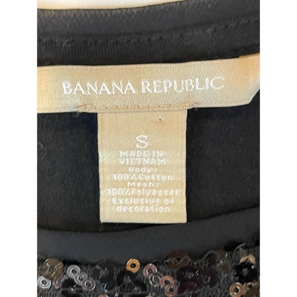 Banana Republic Womens Sequin Tank Top Scoop Neck 233760-01 Black Size Small - Picture 6 of 7